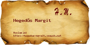 Hegedűs Margit névjegykártya